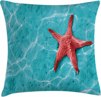 Starfish Decor Vivid Water Square Pillow Cover