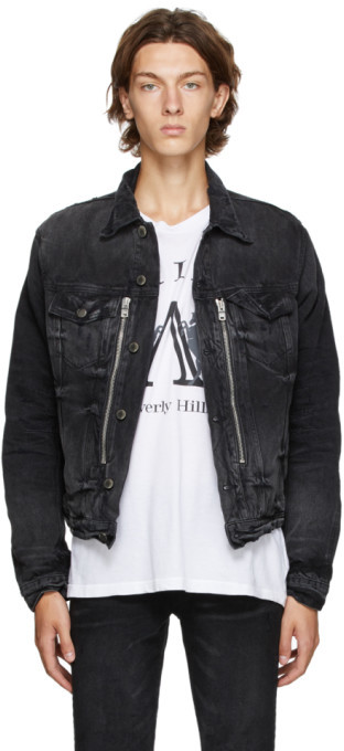 amiri black denim jacket