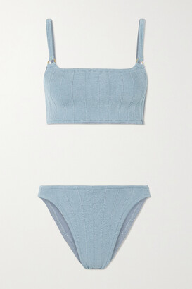 Hunza G + Net Sustain Eunice Nile Ribbed Bikini - Blue