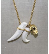 Thumbnail for your product : Alexander McQueen Gold-Tone Metal Skull & Tusk Pendant Necklace