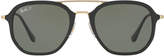 Thumbnail for your product : Ray-Ban Men's Polarized Square Aviator Sunglasses, Black/Gold