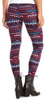 Thumbnail for your product : Charlotte Russe Cotton Geo-Tribal Printed Leggings