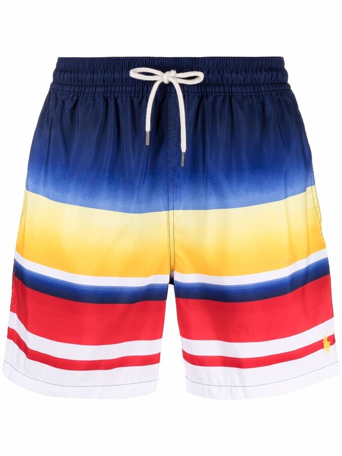 Mens Beachwear Polo Ralph Lauren Beachwear Polo Ralph Lauren Synthetic Orange Stretch Polyester Swimming Shorts for Men 
