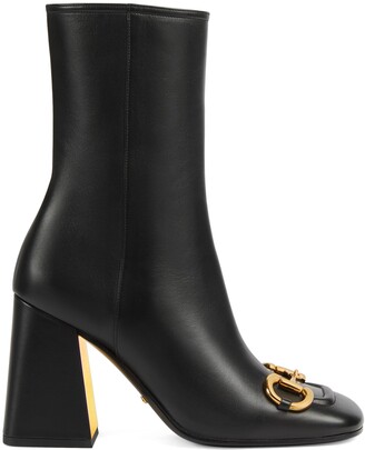 Gucci Leather ankle boot with Sylvie Web - ShopStyle
