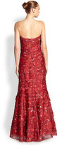 Thumbnail for your product : Kay Unger Tiered Printed Strapless Gown