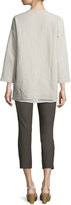 Thumbnail for your product : Eileen Fisher Stucco Linen/Cotton Snap-Front Jacket, Bone, Petite
