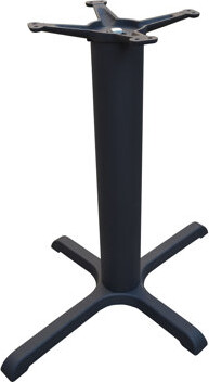 JI Bases 22" x 30" Cross Cast Iron Dining Height Pedestal Table Base with 4" Column