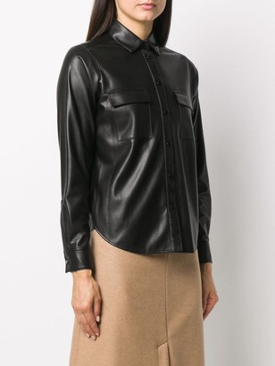 HUGO BOSS Faux-Leather Long-Sleeve Shirt