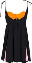 Thumbnail for your product : Versace Bow-embellished color-block crepe mini dress
