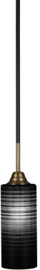 Breakwater Bay Ahern Stem Hung Pendant Shown In Matte Black & Brass Finish With 4\