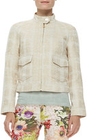 Thumbnail for your product : Tory Burch Larissa Tweed Button Collar Jacket, Ivory
