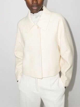 Gia Studios Oversized Collar Cropped Buttoned Jacket