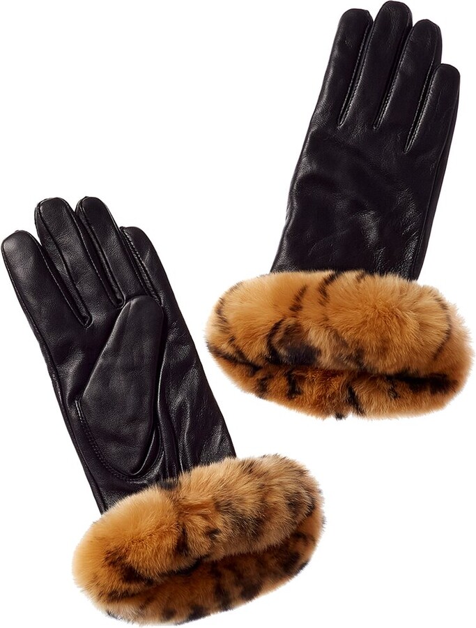 Cashmere-blend lined leather gloves Farfetch Herren Accessoires Handschuhe 