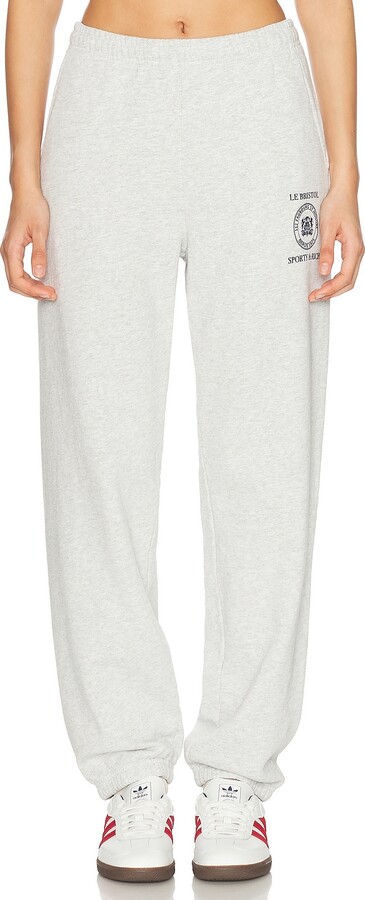 Sporty & Rich X Le Bristol Paris Crest Seal 100th Sweatpant in Grey