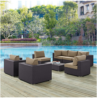 Modway Outdoor Modway Convene 8Pc Outdoor Patio Wicker Rattan Sectional Set