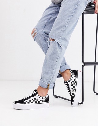 Vans Old Skool Platform sneakers in checkerboard - ShopStyle