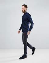 Thumbnail for your product : HUGO extra slim fit poplin shirt in navy