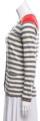 Basler Striped V-Neck Cardigan Grey Striped V-Neck Cardigan