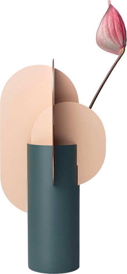 Contemporary Metal Vase 'ekster Cs10' By Noom, Copper And Steel
