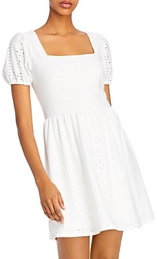 bloomingdales aqua white dress