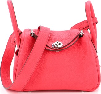 Hermès Lindy 34 Pink Red Leather ref.48227 - Joli Closet