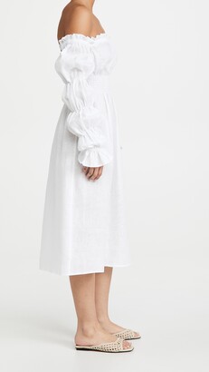 Sleeper Michelin Linen Dress In White