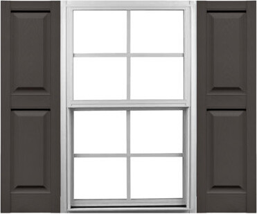 Mid America Mid-America Vinyl, Custom Two Equal Panels, Raised Panel Shutters, w/Installation Shutter-Lok's