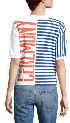 Opening Ceremony Striped Cotton Logo Tee