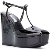 Thumbnail for your product : Prada Square Toe Wedge Pumps