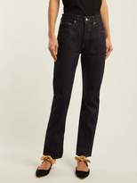 Thumbnail for your product : Brock Collection Wright High Waist Straight Leg Jeans - Womens - Dark Blue