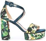 Thumbnail for your product : Stuart Weitzman Clara floral printed sandals