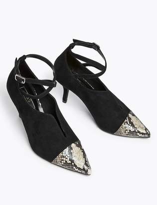 M&S CollectionMarks and Spencer Crossover Strap Kitten Heel Court Shoes