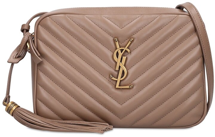 Saint Laurent Loulou Camera Bag In Quilted Leather in Natural