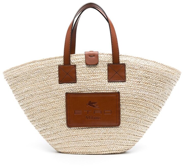 straw purse with leather handles