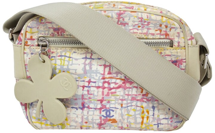 Chanel Limited Edition Beige Canvas Lucky Clover Camera Bag