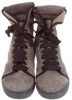 Thumbnail for your product : Lanvin Shearling Suede Sneakers