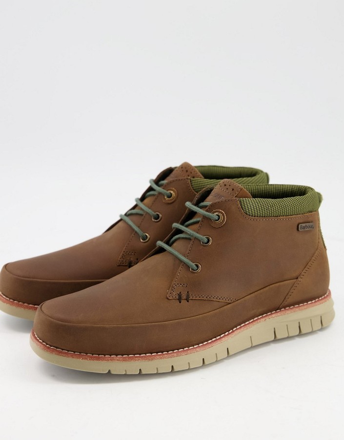 Barbour Nelson leather chukka boots in tan - ShopStyle