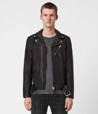 AllSaints Rigg Leather Biker Jacket | Size XS | Black - ShopStyle