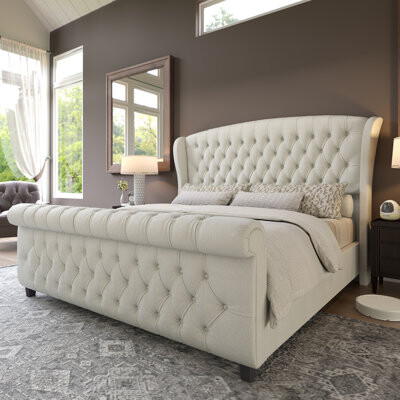 Upholstered Sleigh Bed | ShopStyle