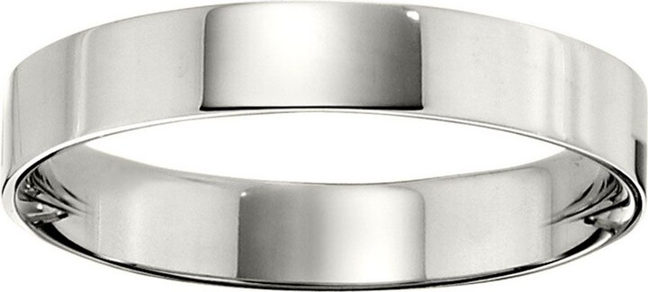 QVC Men's 14K White Gold 4mm Flat Comfort Fit Weddi ng Band