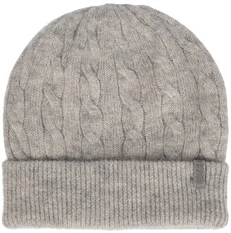 Brunello Cucinelli Embellished cable-knit beanie