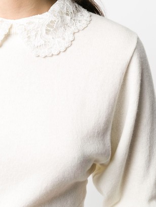 Valentino Lace Collar Knitted Jumper
