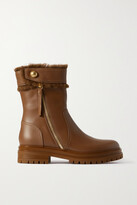 Thumbnail for your product : Gianvito Rossi Montreal Shearling-trimmed Leather Ankle Boots