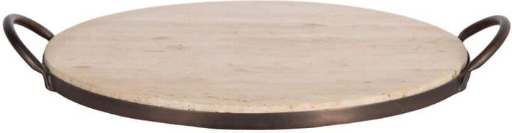 Hazeltine Bronze Round Stone Decorative Tray