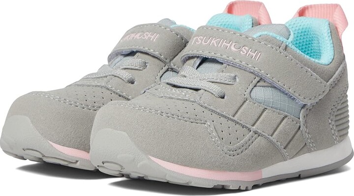 Tsukihoshi Racer (Toddler/Little Kid) Girls Shoes Gray/Pink : 7 Toddler M, Textile