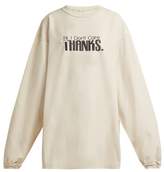 Thumbnail for your product : Vetements Hi, I Don't Care Print Sweatshirt - Womens - Light Beige