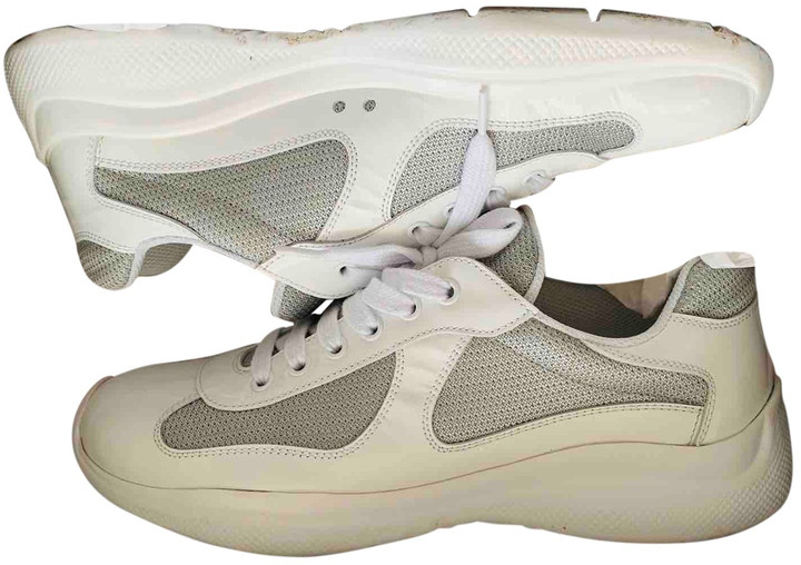 white patent prada trainers