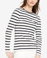 Thumbnail for your product : Lauren Ralph Lauren Button-Shoulder Striped Top