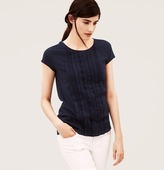 Thumbnail for your product : LOFT Pleated Lace Front Cotton Tee