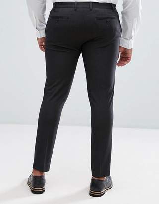 ASOS Design Plus Super Skinny Smart Trousers In Charcoal
